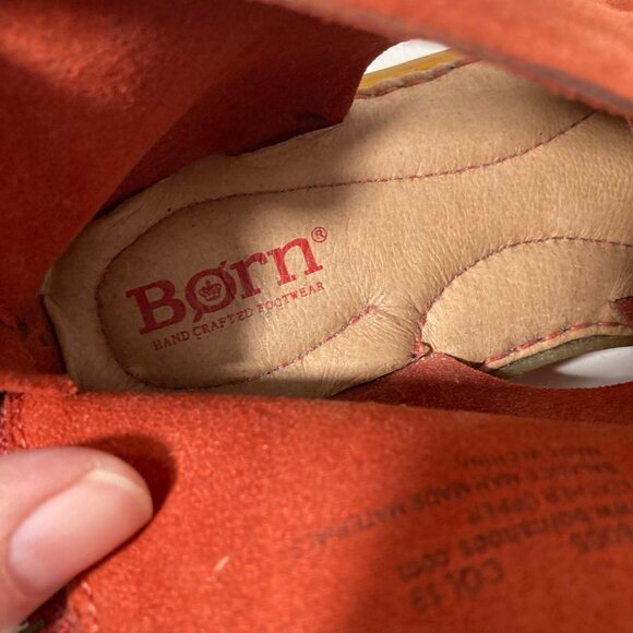 Womens Born IWA Suede Croosover Open Toe‎ Flat Sandals Rust 7 - Picture 9 of 10